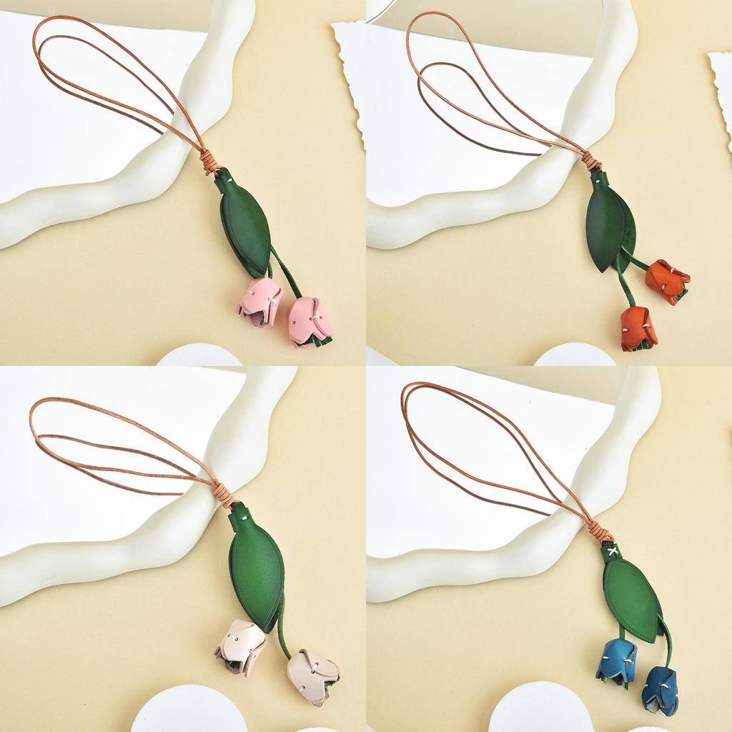 Läder Blomma Väska Berlock Med Handgjord Design För Modeaccessoarer