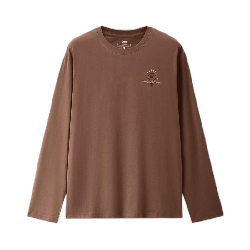 Giordano Men s Animal Light Bulb Print Cotton Long-Sleeve T-Shirt XL