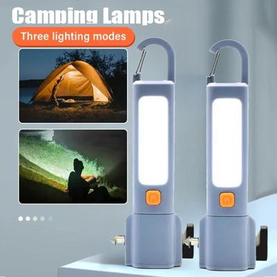 3pcs Strong Lighting ABS Flashlamp USB Charging Portable Outdoor Small Flashlight Camping Hanging Lamp Telescopic Focus COB Side Lamp