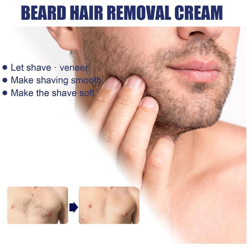 EELHOE Gentle Men's Hair Removal Cream: Soft Cleansing for Chest Hair & Beard, Moisturizes Skin Without Irritation