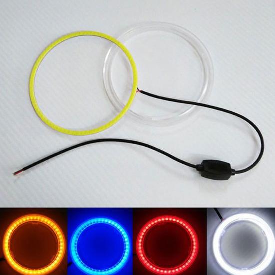 60mm-120mm Car Vehicle Angel Eye Universal COB Ring LED Light Headlight Lamp