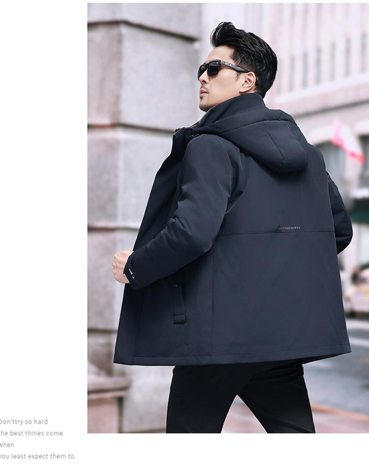 Men's 2025 Thickened Hooded Winter Down Jacket - Middle-aged Business Wear