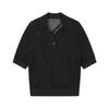 LESS 2025 Autumn Casual Short-Sleeve Polo Knit Top