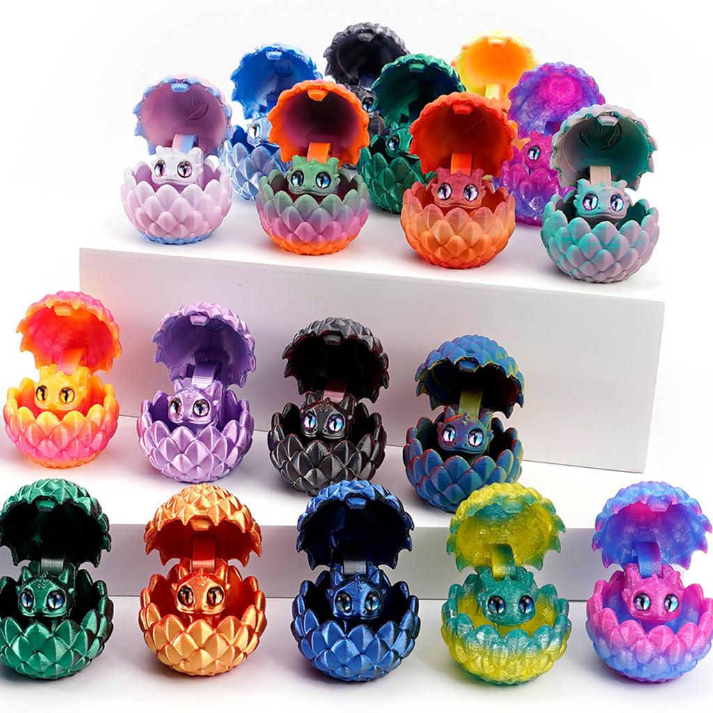 3D Printed Dragon Eggs with Dragon 3D Printed Animals Toy Tabletop Centerpieces for Home Car Office Tabletop Ornament