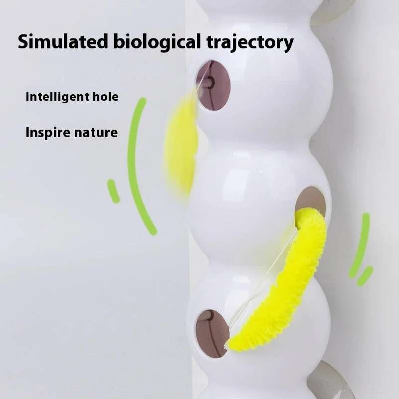 Cat Interactive Toy Intelligent Motion Activated Wack A Worm Post Toy With Tail Automatic Emerging from The Hole Teasing Cat Toy