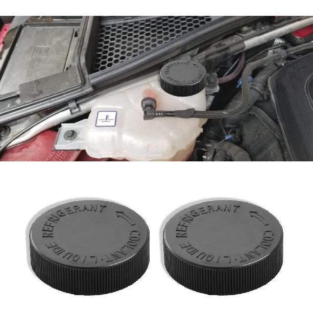 2PCS Coolant Reservoir Cap, Engine Radiator Water Tank Caps, Car Coolant Tank Lid Black Cover, 21712-79900 Auto Radiator Overflow Cove Compatible чёрный