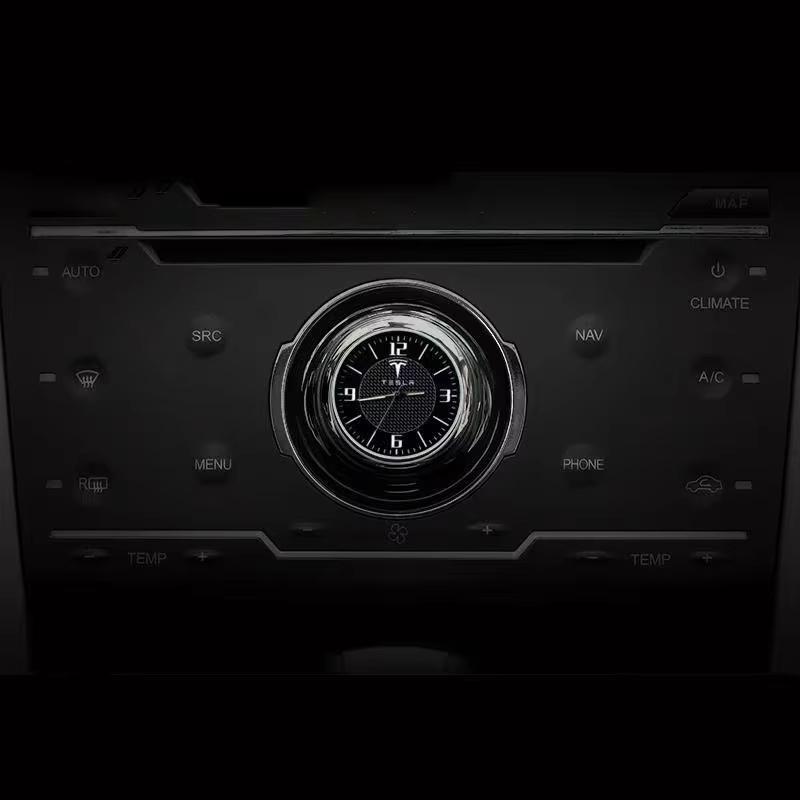 AAAIK1 Car Decoration Quartz Luminous Clock Watch For Tesla Model 3 Model S Model X Model Y Decorative Clock Car Interior Accessories