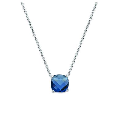 [Q4571] - Silver-blue 'Sissi' Silver Necklace (rhodium-plated) - 8 Mm