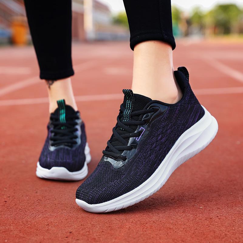 2025 Women's Sports Shoes Summer Knit Breathable Lightweight Sneakers For Women Casual Lace-up Women Running Shoes