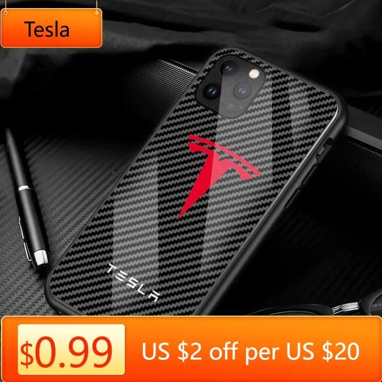 Car Sticker Tesla Carbon Fibre Pattern For Tesla Phone Case for iPhone 16 Pro 11 12 Mini 13 14 Pro 15 Pro Max 7 8 Plus XR XS MAX