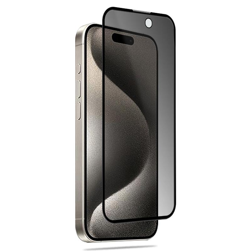 MOCOLO For iPhone 15 Pro Max Anti-Spy Tempered Glass Screen Film Full Glue 3D Arc Edge Screen Protector