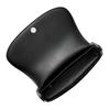 Michael Kors MK Mila Solid Color Minimalist Silver Lock Decoration Faux Leather Saddle Bag Women Shoulder Bag Black 35T5SIMM8L-BLACK