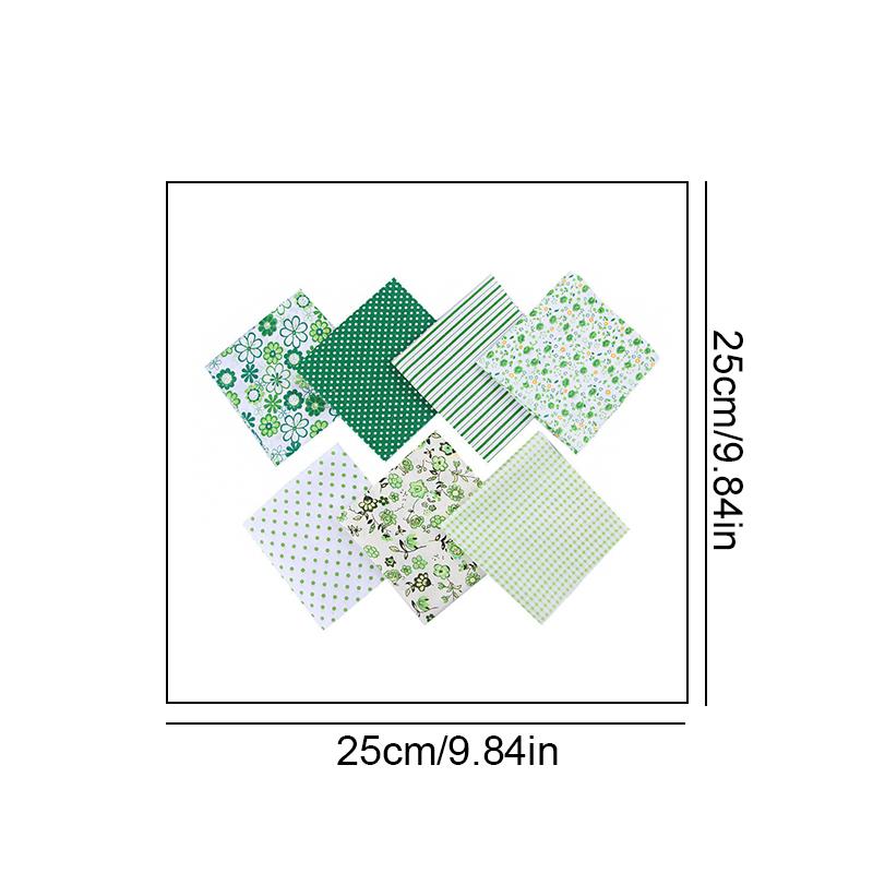 7pcs Quilting Patchwork Party Craft Fat Quarter Bundles Handmade Fabric Sewing Cotton Dolls Clothing 25x25cm