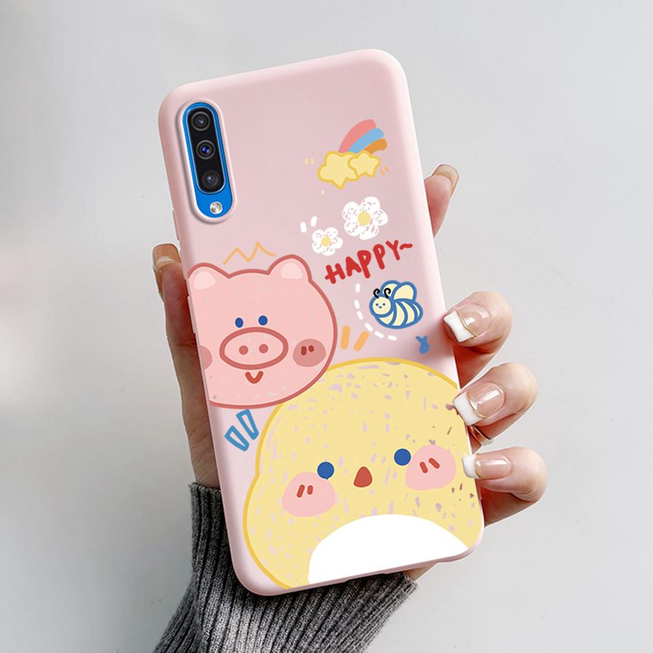 For Samsung A50 A50S A30S Case Cartoon Soft Liquid Silicone Full Protection Phone Back Cover For Galaxy A 50 50S 30S Funda Shell