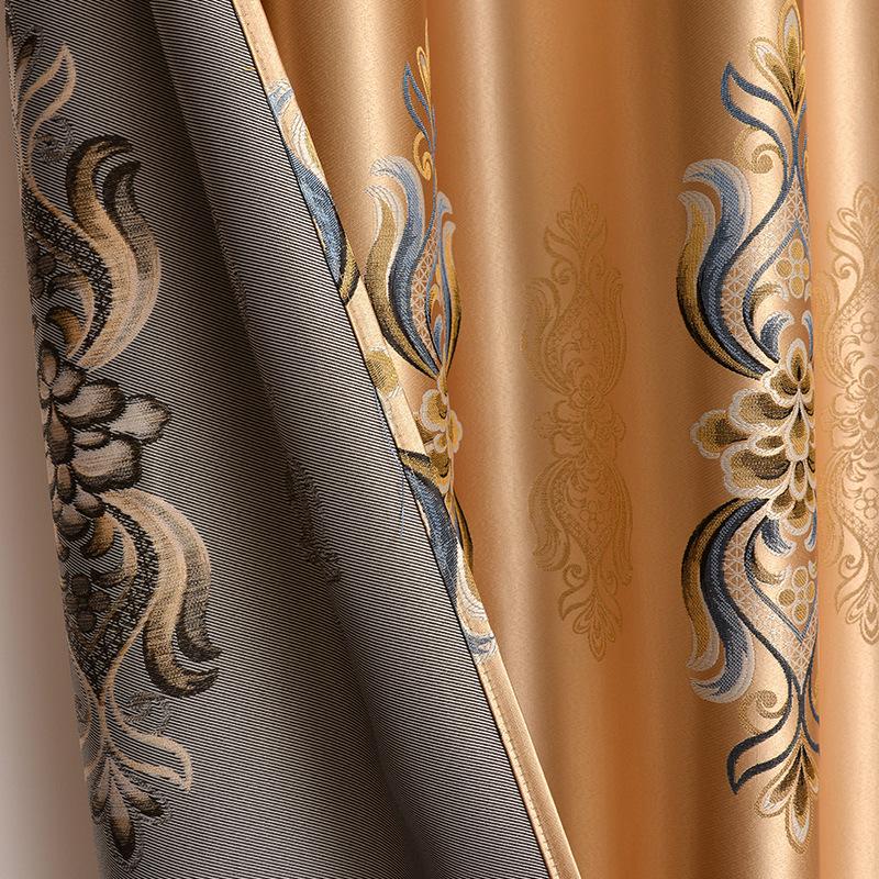 Cortinas Terminadas Cortinas Jacquard Tejidas de Estilo Europeo Cortinas Perforadas Cortinas Blackout