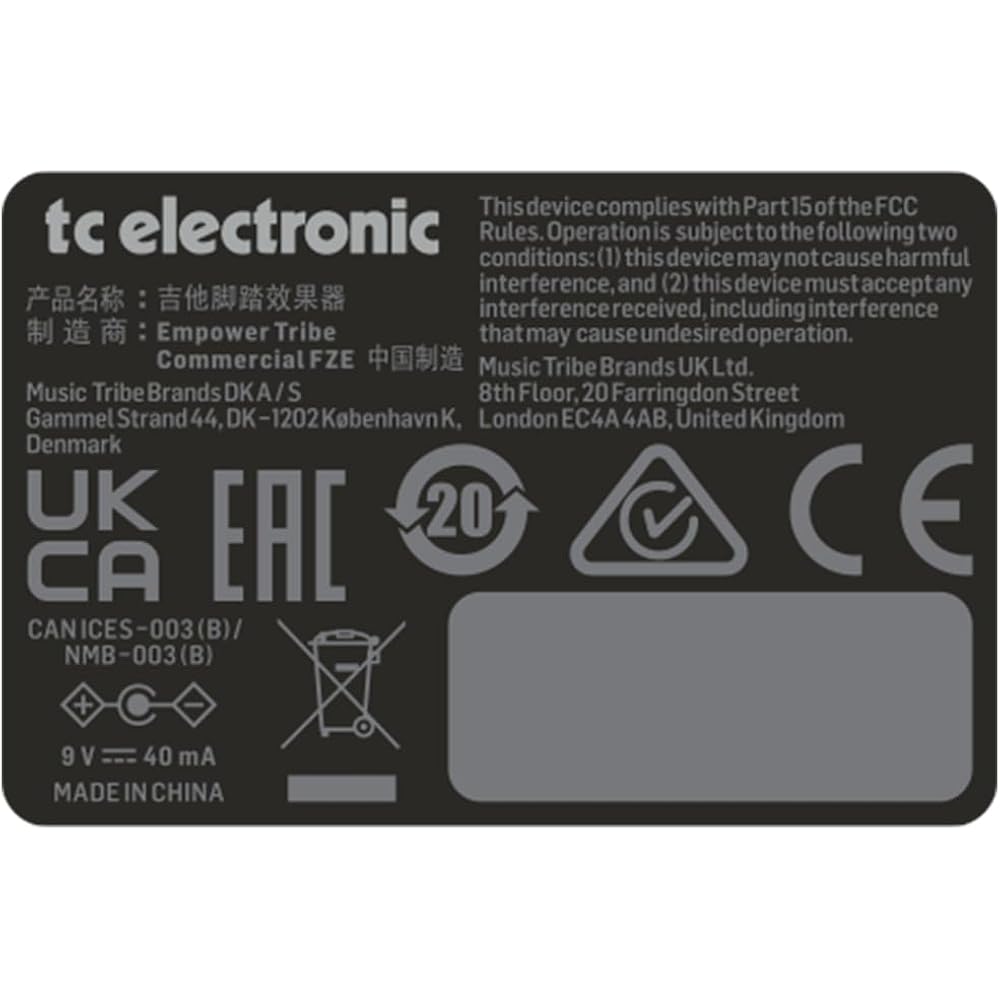 TC Electronic Analog Overdrive Pedal, Compact Size, Features FAT Mode, Equipped with Germanium Di...