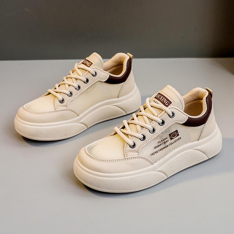 Sh617 New Mesh Shoes Sneaker  Spring and Autumn Versatile Platform Mesh Surface Women's Shoes Hight Increasing Board Shoes White Shoes