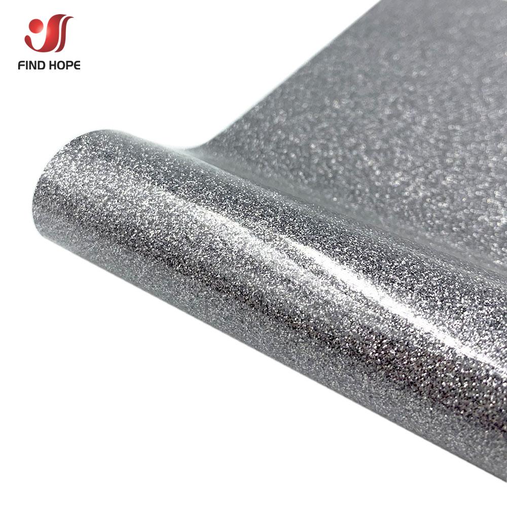 Glitter Heat Transfer Vinyl Film 19" x 39" Shiny PU HTV Heat Press Vinyl Sheet/Roll Iron-on Tshirt Fabrics for cut Silhouette