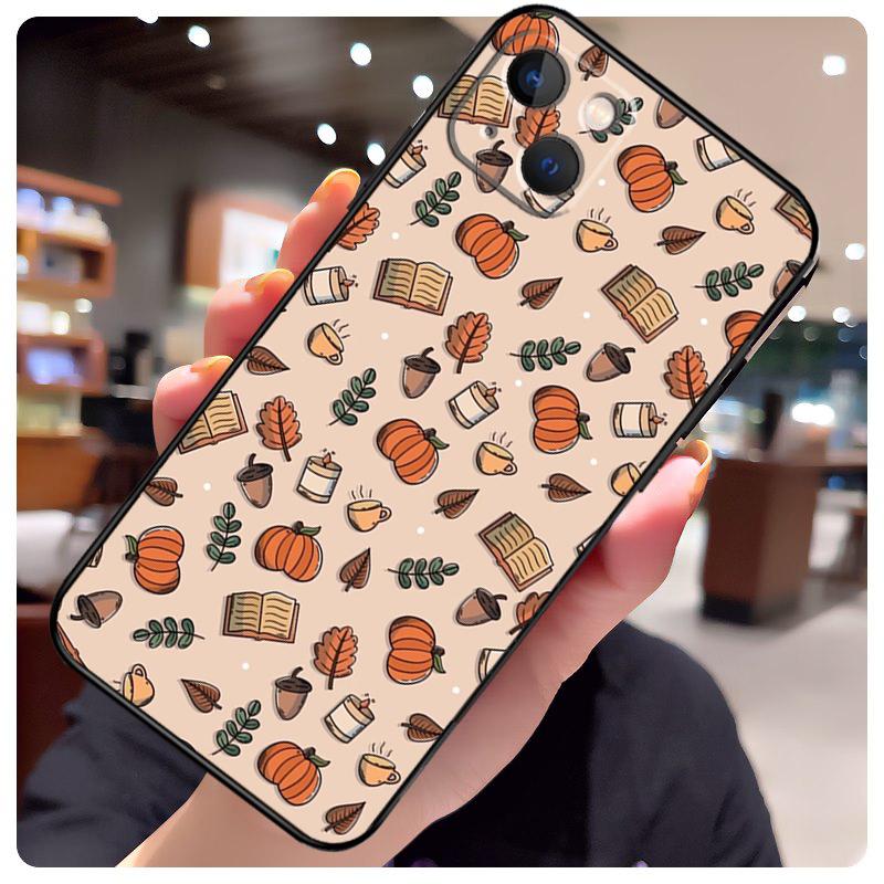 Autumn Leaves Fall Pumpkin Halloween Case For iPhone 14 Pro Max 16 15 11 12 13 17 Pro Max mini 15 16 Plus 16e 17 Air Phone Cover