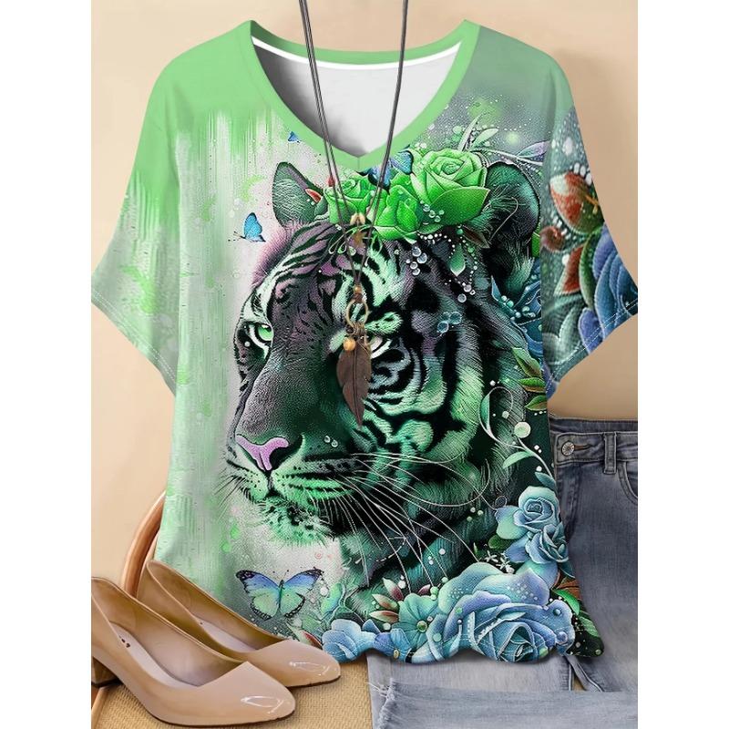 Women's Y2K Oversized V-Neck T-Shirt Light Luxury Elements High-Quality Casual Summer Top Short-Sleeved Fashion