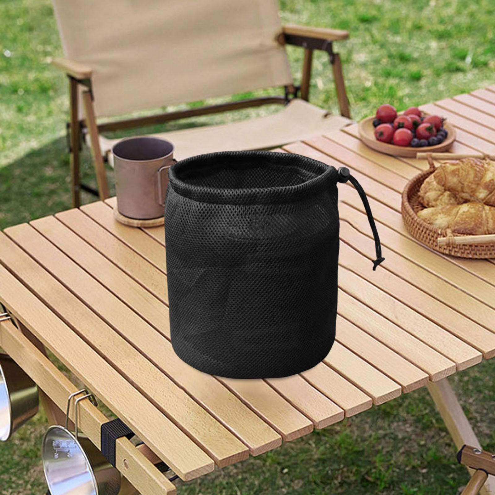 

Camping Cookware Bag Drawstring Design Gear Tableware Storage Portable 17cmx17cmx23cm