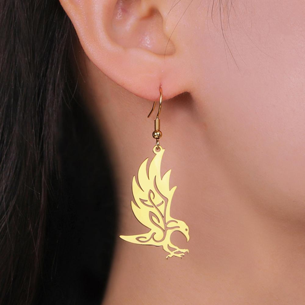 Eagle Birds Earrings for Women Girl Stainless Steel Drop Earring Animal Bird Charms Hoop Earrings Punk Cool Jewelry Gifts