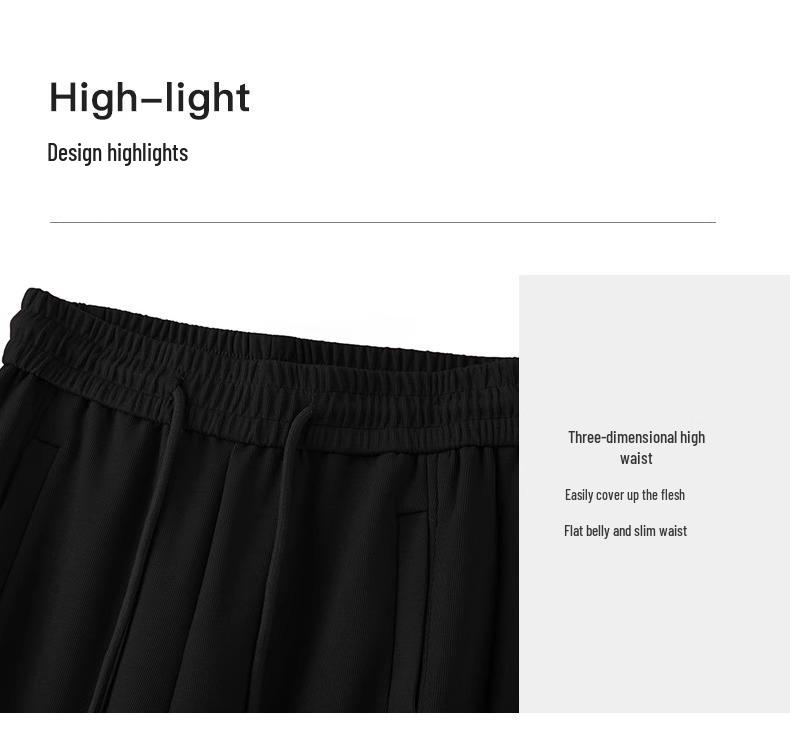 Elegant Gray High-Waisted Wide-Leg Pants for Women - Autumn 2025 Collection, Loose Fit, Floor-Length Casual Straight-Leg Design