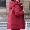 Middle Age Women Winter Down Coats Vintage Parkas Hooded Plus Size Elegant Thick Warm Down Jackets Woman Outerwears