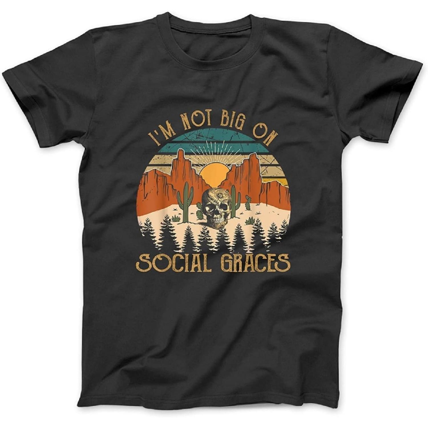 

Funny Design I m Not Big On Social Graces Love Country Music T-Shirt Sweatshirt Hoodie Tanktop for Men Women Kids Black XXXXXL чорний