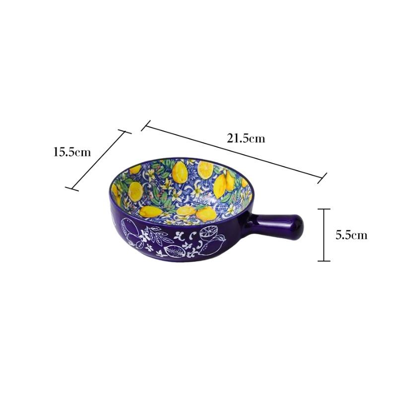 1PC Ceramic Tableware Bohemian Style Retro Home Tableware Creative Dim Sum Plate Fruit Plate Household Goods