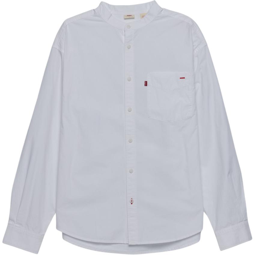 Levis Comfortable Solid Color Simple Stand Collar Long Sleeve Shirt Men shirts 003MY-0000
