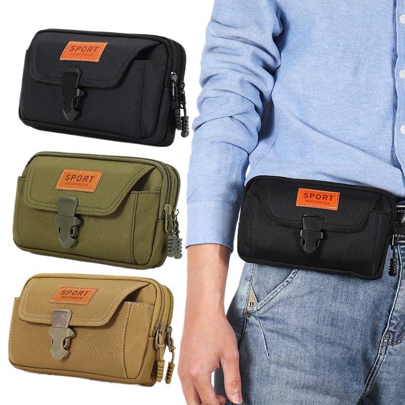 Men's Trendy Multifunctional Leather Phone Belt-Loop Pouch: Waist Bag and Tool Holder for Construction Site Work