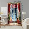 2Pcs Christmas Tree Printed Window Curtains Rod Pocket Design Machine Washable Window Drapes For Living Room And Bedroom Home