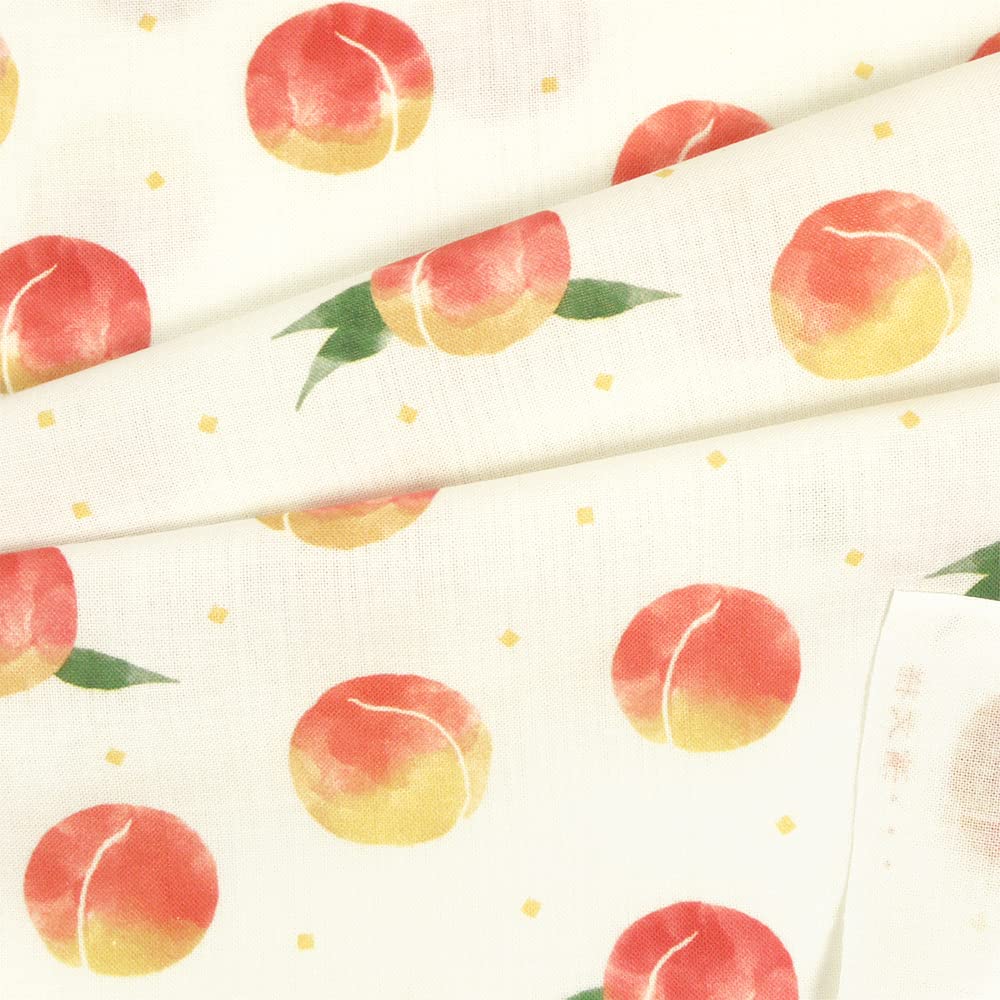 Hamamonyo Tenugui hand Juicy Peach (Japanese towel) - - Off-white