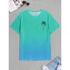 Simple Fashion Coconut Tree Graphic Gradient T Shirts Fashion Summer Short Sleeve 3D Printed T-shirts Casual Oversized Tees Tops