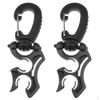 2 Pieces Scuba Diving Double BCD Regulator Hose Holder with Folding Clip Black