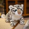 Cute Simulation Snow Leopard Plush Doll Three-dimensional Realistic Wild Animal Plushie Soft Stuffed Animal Doll Leopard Plush Toy Home Decoration
