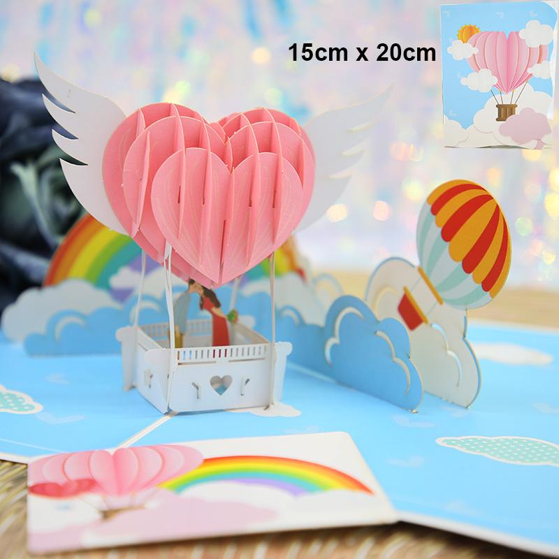 3D Pop Up Milostná karta Pro Manželku a Přítelkyni Dárek K Valentýnu Výročí Svatba Pozvánka Pozdrav Poděkování Karty