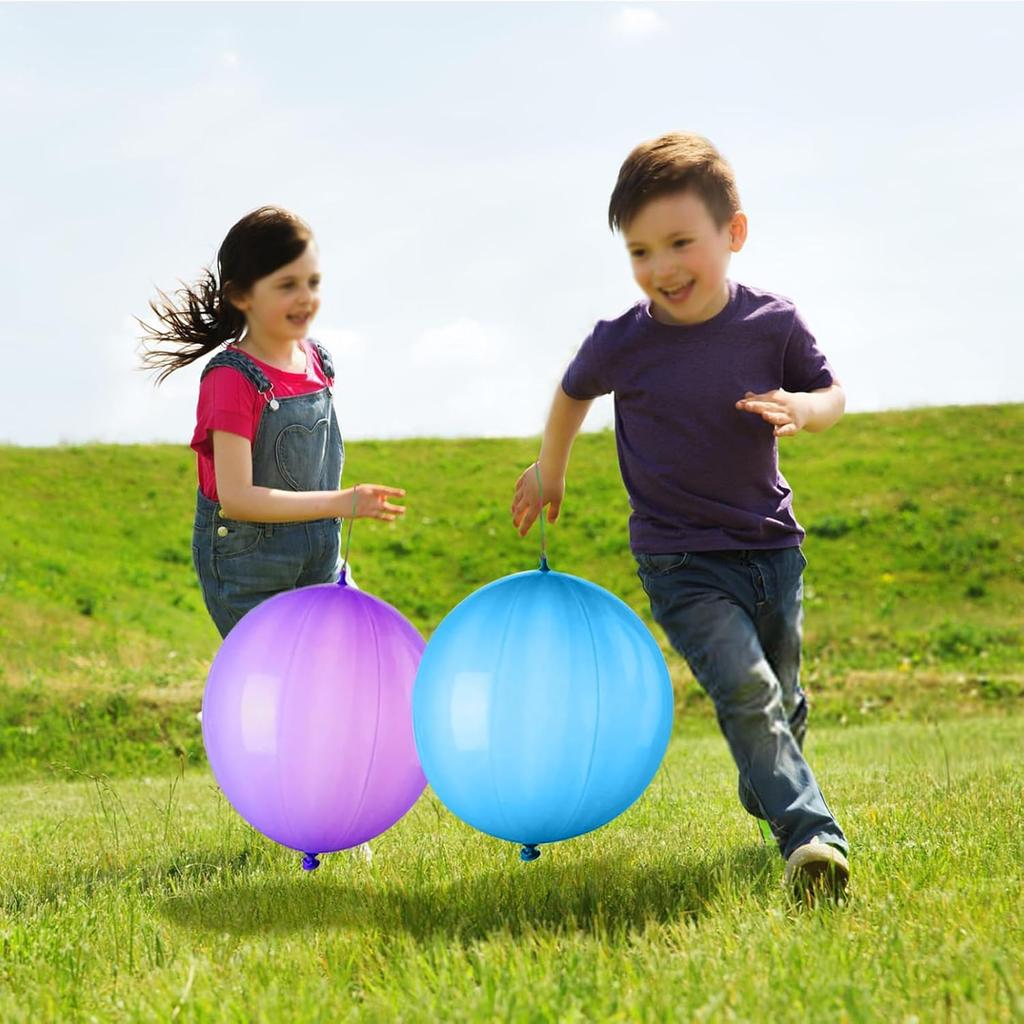 Thickened Punch Balloons with Rubber Band Handle Bouncy Balloons for Kids Birthday Wedding Party Favors Goodie Bag Fillers