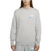 Nike Solid Color Embroidered Swoosh Drop Shoulder Crew Neck Sweatshirt Men Tops Dark-Grey FB7685-063