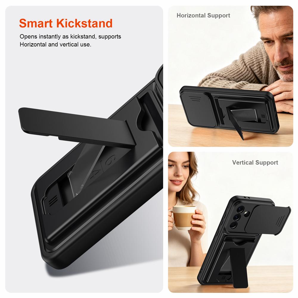 KEYSION Porte-cartes Sac Étui pour Téléphone pour Samsung Galaxy A57 5G A37 A27 A17 5G Protection Coulissante pour Appareil Photo Support Coque antichoc