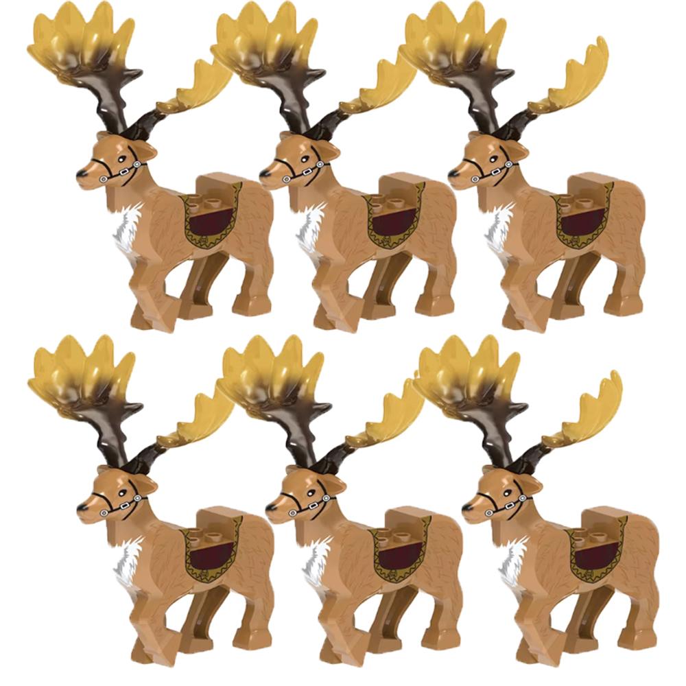 MOC Středověké Vojenské Stavební Kostky Elfský Bojovník Ork Rohan Gondor Rytíř Sada Postav Zvířecí Armáda Zbraň Luk Kuše Hračka