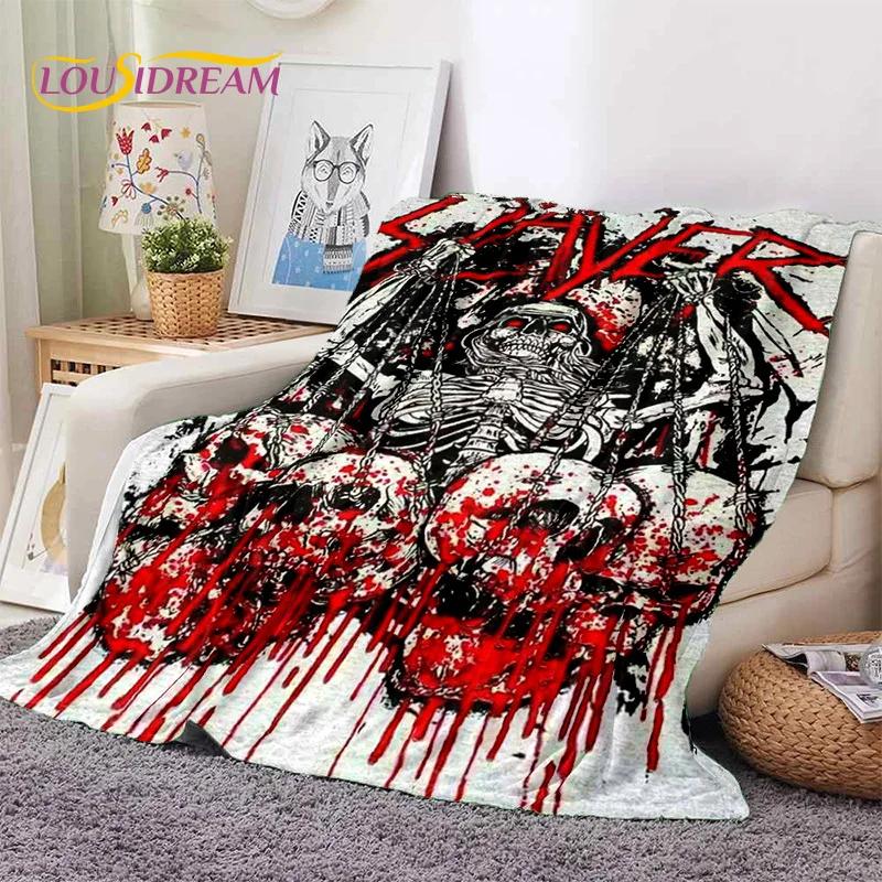 3D Rock Slayer Heavy Metal Band Soft Flannel Blankets,Throw Blanket Comfortable Blanket for Picnic Beds Sofa Home Bedroom Gifts