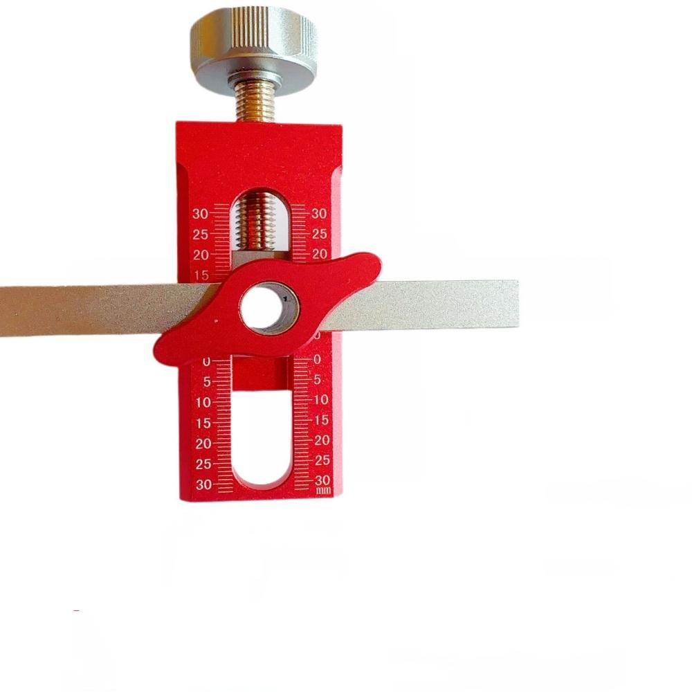 

Позиционер для установки дверцы шкафа 2 в 1, инструмент для проделывания отверстий, регулируемый, из алюминиевого сплава, портативный локатор для монтажа шкафа красный