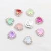 10 Shiny 15mm Heart-shaped 4-hole Mocha Rhinestone Buttons DIY Shoes and Hats Wedding Decoration Sewing Clothing Buttons