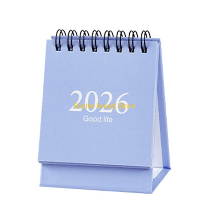 W89C 2026 Desk Calendar Twin-Coil Binding Tabletop Calendar 19 Month Runs from Jan 2026 to Jul 2027 For Daily Scheduling