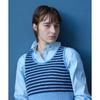 Covernat U-Neck Striped Slim Fit Short Vest Women tops Navy-Blue CO2501KT77NA
