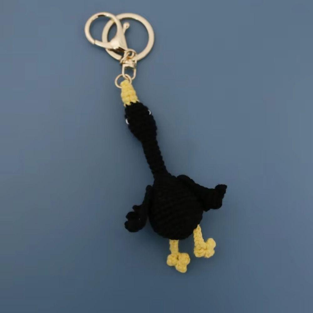 Funny Goose Duck Doll Pendant Cute Cartoon Knitting Keyring Fashion Crochet Keychains  Car Key Ring