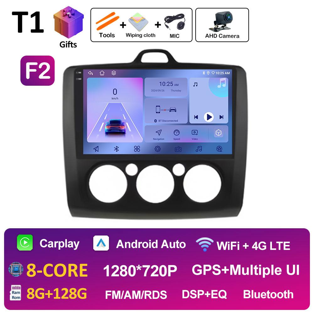 Android Auto Wireless Carplay For Ford Focus 2 3 Mk2 Mk3 2004 2005 2006 2007 2008 - 2011 Car Video Player 2.5D Touch Screen WIFI