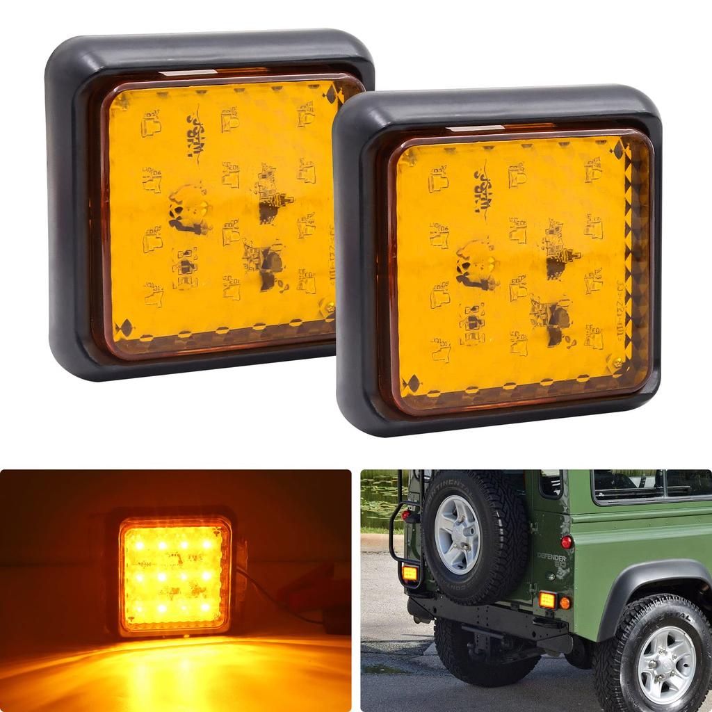 Tail Lamp LED 12V 24V Yellow 12 LEDs Truck Marker Lamp Width Light Trailer Bus Tanker Truck Marker Light Illumination Custom Signal Light Set of 2